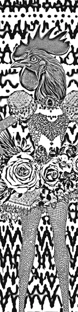 Free colorable bookmarks of another chicken wearing a dress